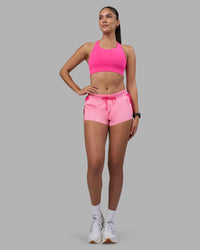 Woman wearing Accelerate 3" Running Short - Ultra Pink-Candy Pink | Model:Rhiley | Size:S | Thumbnail Index: 5