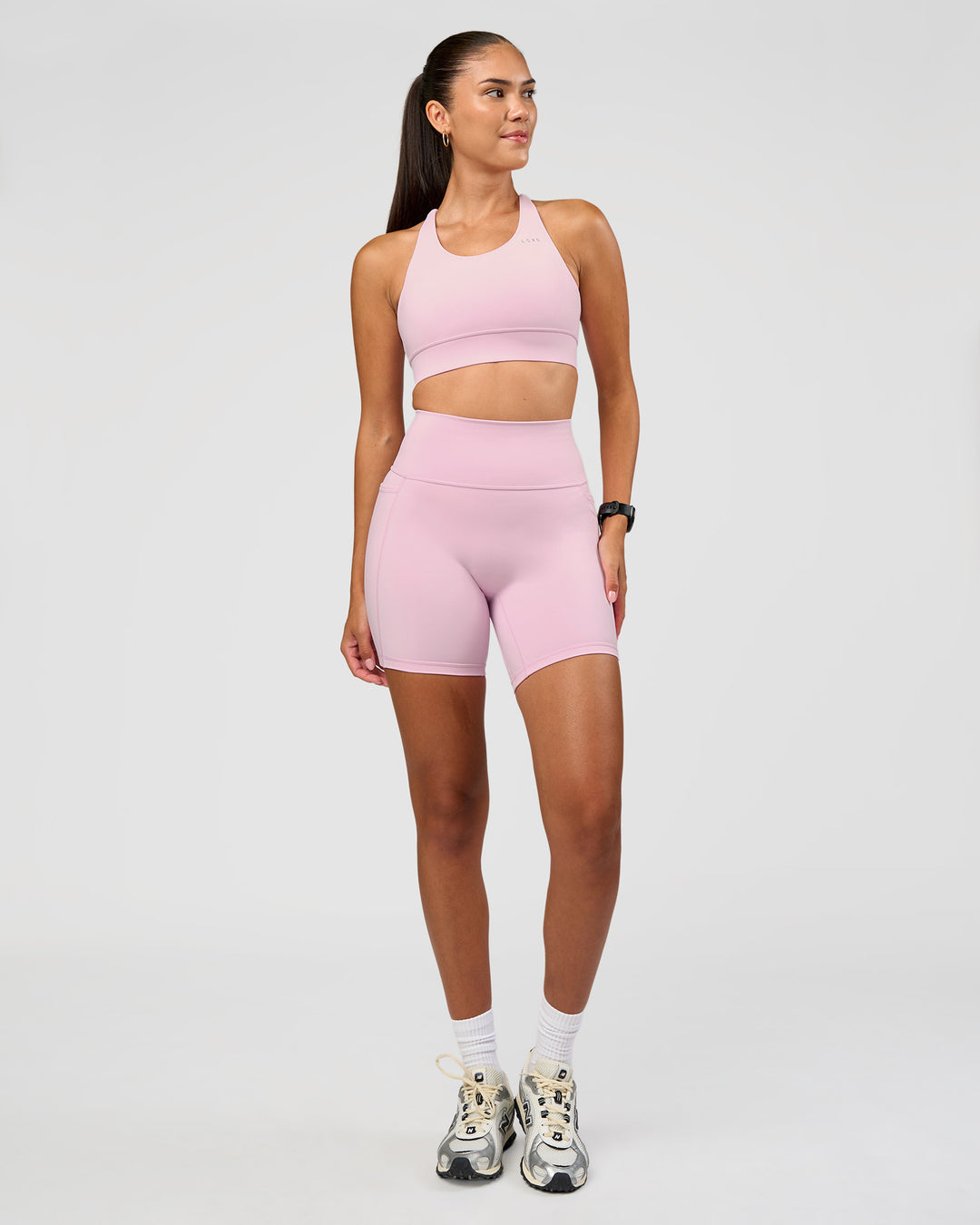 Woman wearing Accelerate Sports Bra - Marshmallow | Model:Rhiley | Size:S - view 6