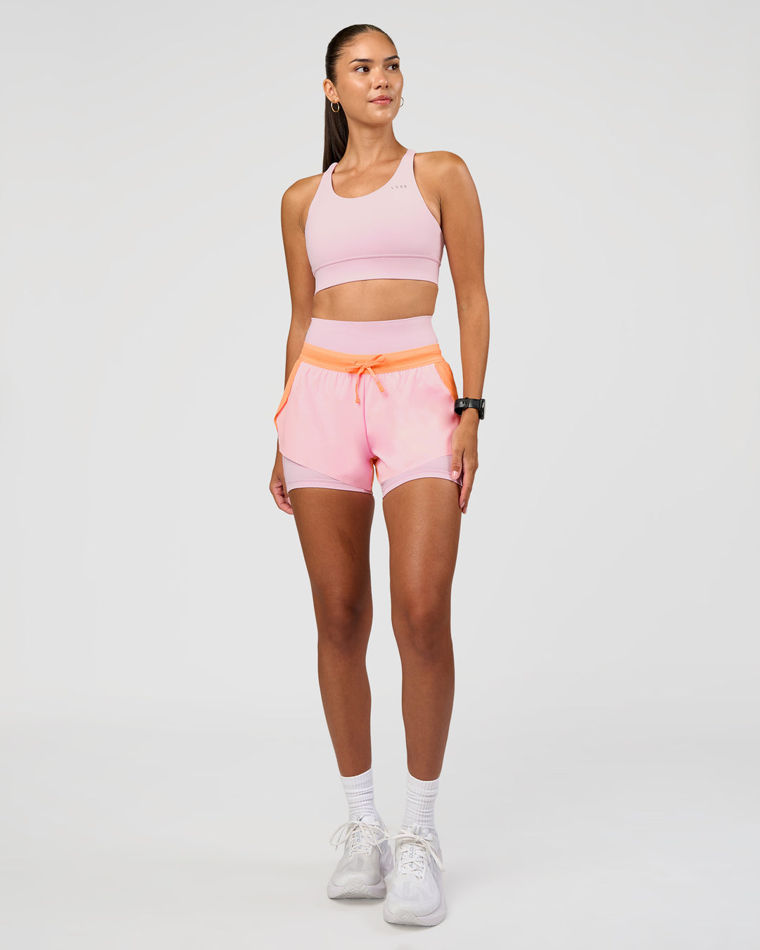 Woman wearing Accelerate Sports Bra - Marshmallow | Model:Rhiley | Size:S - view 3