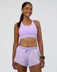 Woman wearing Accelerate Sports Bra - Pale Lilac | Model:Rica | Size:S | Thumbnail Index: 3