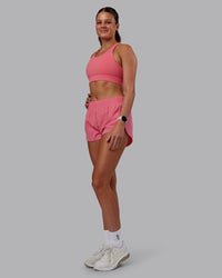 Woman wearing Accelerate Sports Bra - Pink Lemonade | Model:Phoebe | Size:S | Thumbnail Index: 2