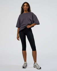 Woman wearing AfterDark ZeroCrease Oversized Tee - Dark Storm | Model:Jordan | Size:S | Thumbnail Index: 7