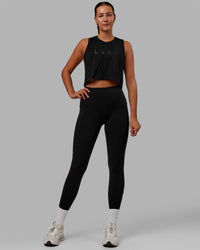 Woman wearing Agile FLXCotton Tank - Black-Black | Thumbnail Index: 1