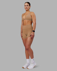 Woman wearing Agile Sports Bra - Warm Smoke | Model:Keisha | Size:S | Thumbnail Index: 4