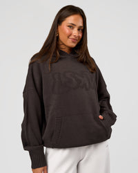 Woman wearing All Day Active Knitted Hoodie - Dark Storm | Model:Bianca | Size:S | Thumbnail Index: 0