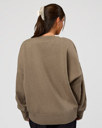 Woman wearing All Day Active Knitted Sweater - Taupe Ash | Model:Bianca | Size:S | Thumbnail Index: 8