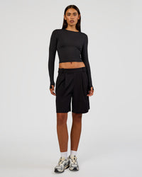 Woman wearing All Day Long Sleeve Tee - Black | Model:Ruby | Size:S | Thumbnail Index: 2