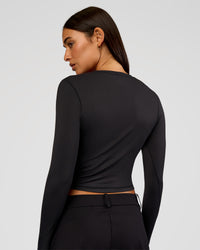 Woman wearing All Day Long Sleeve Tee - Black | Model:Ruby | Size:S | Thumbnail Index: 3