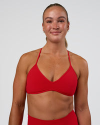 Woman wearing Ambience Sports Bra - Flame | Model:Sav | Size:S | Thumbnail Index: 0