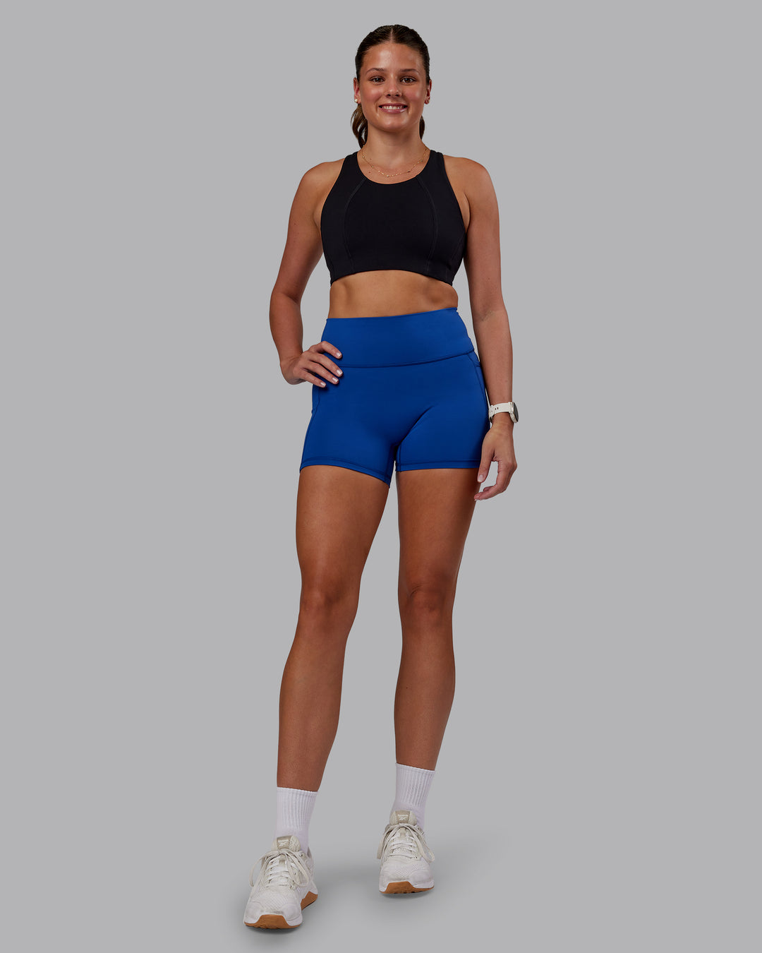 Woman wearing Ascent Sports Bra - Black | Model:Phoebe | Size:S - view 7