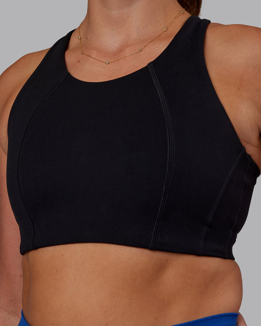 Woman wearing Ascent Sports Bra - Black | Model:Phoebe | Size:S - view 6