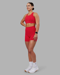 Woman wearing Ascent Sports Bra - Scarlet | Model:Keisha | Size:S | Thumbnail Index: 4