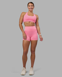 Woman wearing Aspire Sports Bra - Candy Pink | Model:Hannah | Size:S | Thumbnail Index: 4