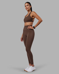 Woman wearing Aspire Sports Bra - Chocolate Martini | Model:Rhiley | Size:S | Thumbnail Index: 2