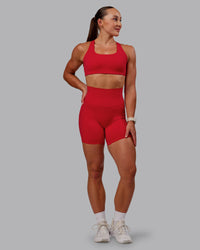 Woman wearing Aspire Sports Bra in Flame | Size:S | Thumbnail Index: 6