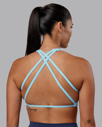 Woman wearing Aspire Sports Bra - Sky Blue | Model:Rhiley | Size:S | Thumbnail Index: 0