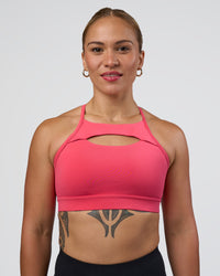 Woman wearing Be Bold Sports Bra - Bright Raspberry | Model:Tenaya | Size:S | Thumbnail Index: 0
