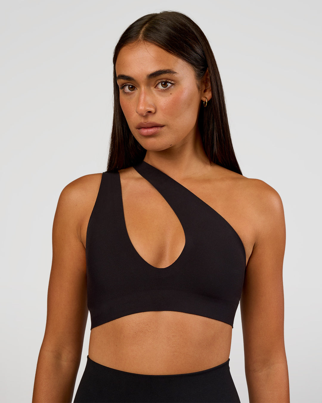 Woman wearing Bend &amp; FLX Plunge Sports Bra - Black | Model:Ruby | Size:S - view 6