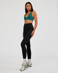 Woman wearing Bend & FLX Plunge Sports Bra - Transformative Teal | Model:Ruby | Size:S | Thumbnail Index: 8