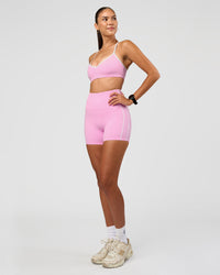 Woman wearing Blushing Sports Bra - Pink Rose-White | Model:Rhiley | Size:S | Thumbnail Index: 3