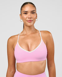 Woman wearing Blushing Sports Bra - Pink Rose-White | Model:Rhiley | Size:S | Thumbnail Index: 5