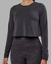 Woman wearing Breeze Long Sleeve Training Tee - Black | Model:Rhiley | Size:S | Thumbnail Index: 3