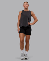 Woman wearing Breeze Training Tank - Black | Thumbnail Index: 5