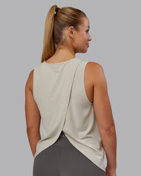 Woman wearing Breeze Training Tank - Shale Beige | Model:Hannah | Size:S | Thumbnail Index: 1