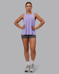 Woman wearing Breeze Training Tank - Violet Ray | Model:Hannah | Size:S | Thumbnail Index: 4