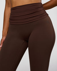 Model wearing CF Fold Over High-Rise Flared Legging - Hot Chocolate | Model:Jordan | Size:S | Thumbnail Index: 7