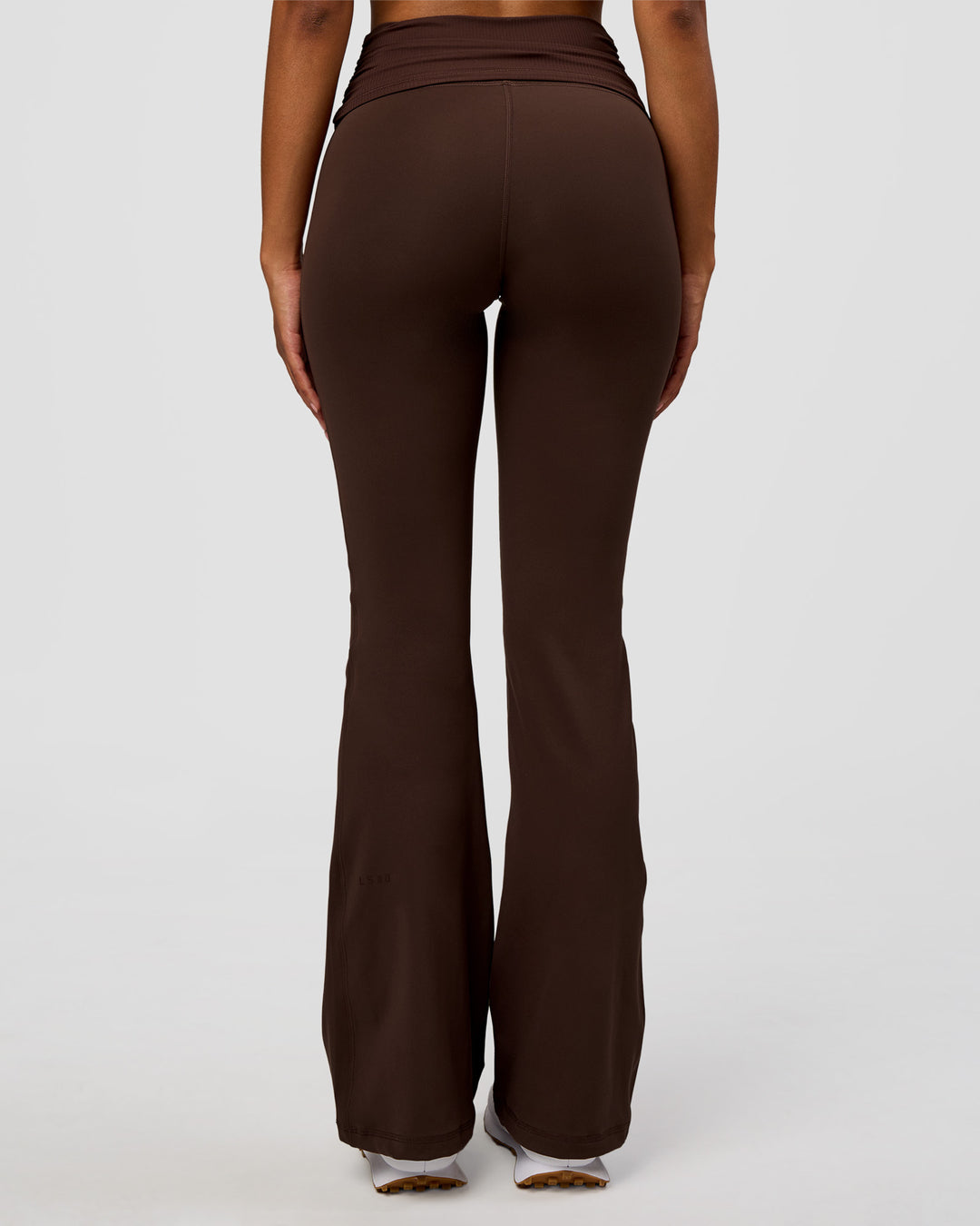 Model wearing CF Fold Over High-Rise Flared Legging - Hot Chocolate | Model:Jordan | Size:S - view 9