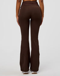 Model wearing CF Fold Over High-Rise Flared Legging - Hot Chocolate | Model:Jordan | Size:S | Thumbnail Index: 8