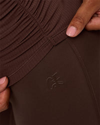 Model wearing CF Fold Over High-Rise Flared Legging - Hot Chocolate | Model:Jordan | Size:S | Thumbnail Index: 1