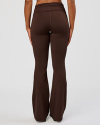 Woman wearing CF Fold Over High-Rise Flared Legging Tall - Hot Chocolate | Model:Rosie | Size:S | Thumbnail Index: 4