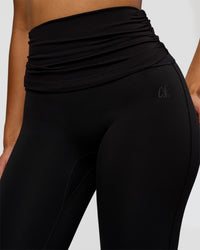 Model wearing CF Fold Over High-Rise Full Length Legging - Black | Model:Jordan | Size:S | Thumbnail Index: 1