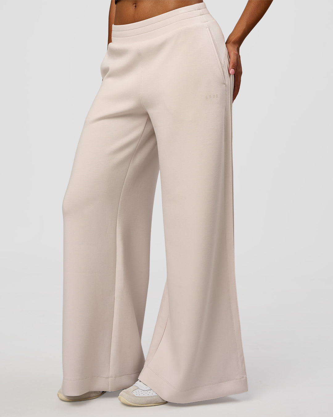 Woman wearing CF Elevate SoftTouch Pintuck Wide Leg Pant - Hot Chocolate | Model:Jordan | Size:S - view 6