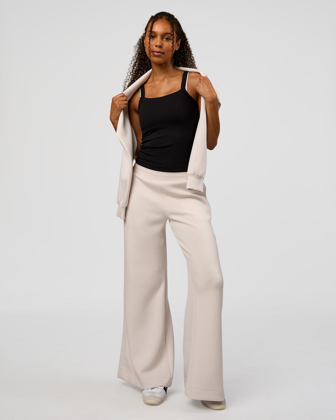 Woman wearing CF Elevate SoftTouch Pintuck Wide Leg Pant - Hot Chocolate | Model:Jordan | Size:S - view 8