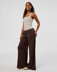 Woman wearing CF Elevate SoftTouch Pintuck Wide Leg Pant - Hot Chocolate | Model:Jordan | Size:S | Thumbnail Index: 6