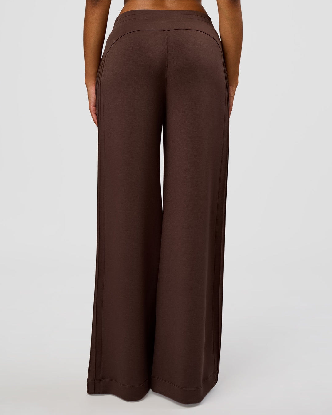 Woman wearing CF Elevate SoftTouch Pintuck Wide Leg Pant - Hot Chocolate | Model:Jordan | Size:S - view 5