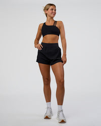 Woman wearing Challenger 3" Lined Performance Short - Black | Model:Amity | Size:S | Thumbnail Index: 1