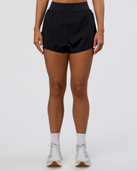  Woman wearing Challenger 3" Lined Performance Short - Black | Model:Amity | Size:S | Thumbnail Index: 2