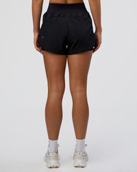 Woman wearing Challenger 3" Lined Performance Short - Black | Model:Amity | Size:S | Thumbnail Index: 3