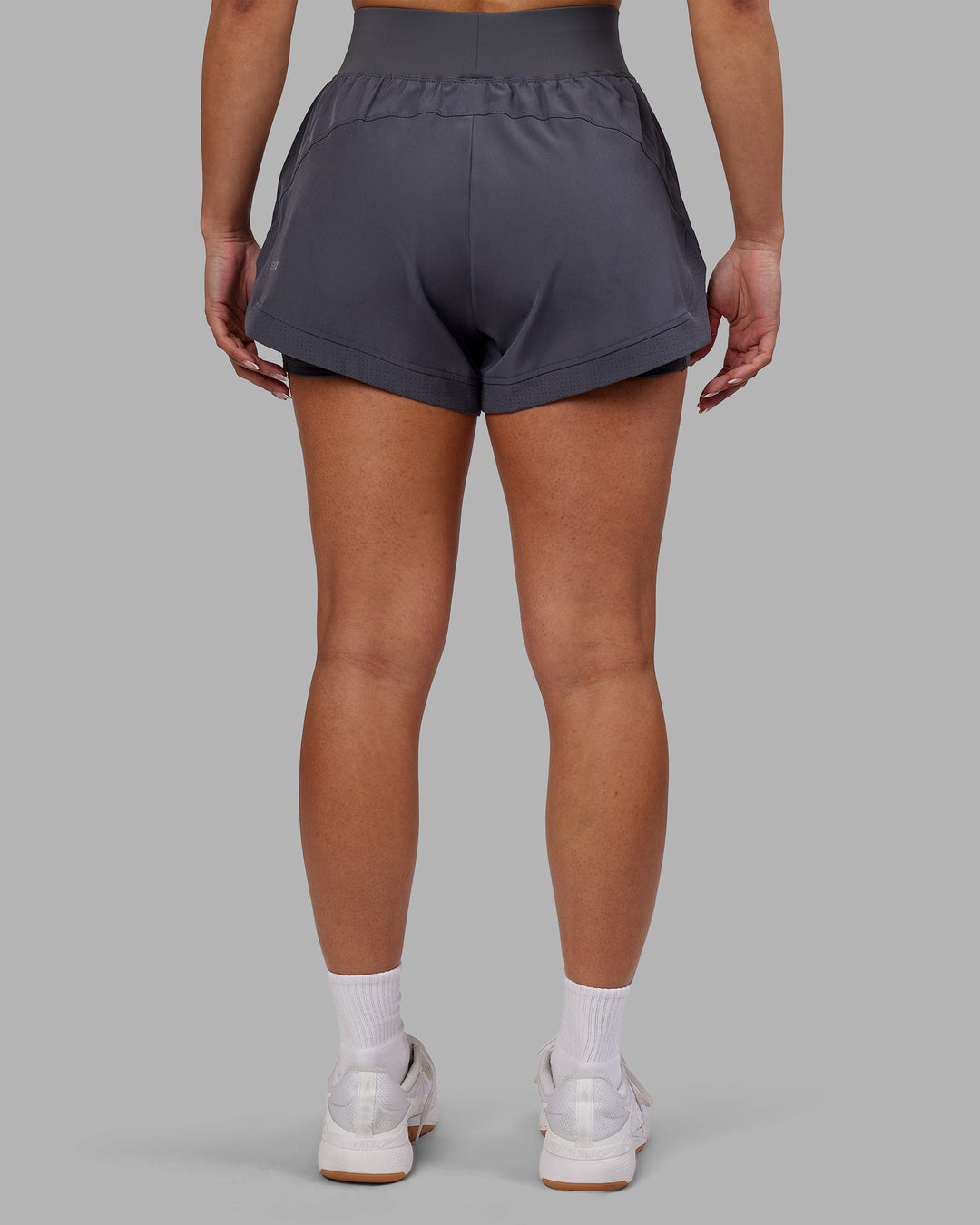 Woman wearing Challenger 3" Lined Performance Short - Dark Storm | Model:Ayla | Size:S - view 4