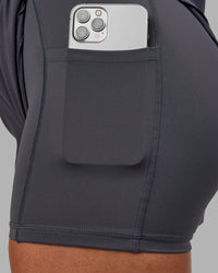 Woman wearing Challenger 3" Lined Performance Short - Dark Storm | Model:Ayla | Size:S | Thumbnail Index: 5