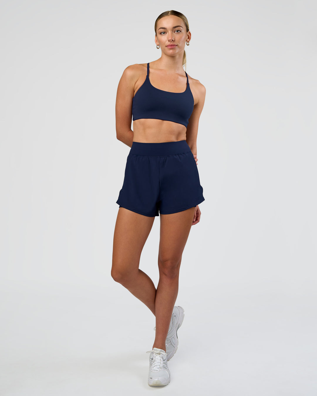 Woman wearing Challenger 3" Lined Performance Short - Future Navy | Model:Evie | Size:S - view 5