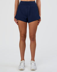 Woman wearing Challenger 3" Lined Performance Short - Future Navy | Model:Evie | Size:S | Thumbnail Index: 7
