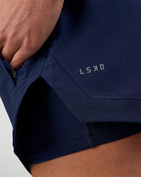 Woman wearing Challenger 3" Lined Performance Short - Future Navy | Model:Evie | Size:S | Thumbnail Index: 9