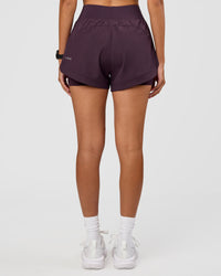 Woman wearing Challenger 3" Lined Performance Short - Midnight Plum | Model:Rhiley | Size:S | Thumbnail Index: 4