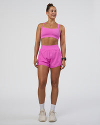 Woman wearing Challenger 3" Lined Performance Short - Ultra Fuchsia | Model:Abbey | Size:S | Thumbnail Index: 1