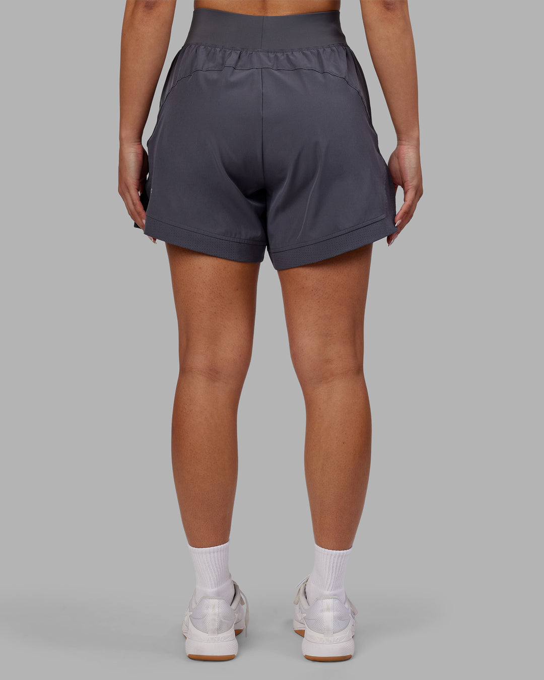 Woman wearing Challenger 5" Lined Performance Short - Dark Storm | Model:Ayla | Size:S - view 4